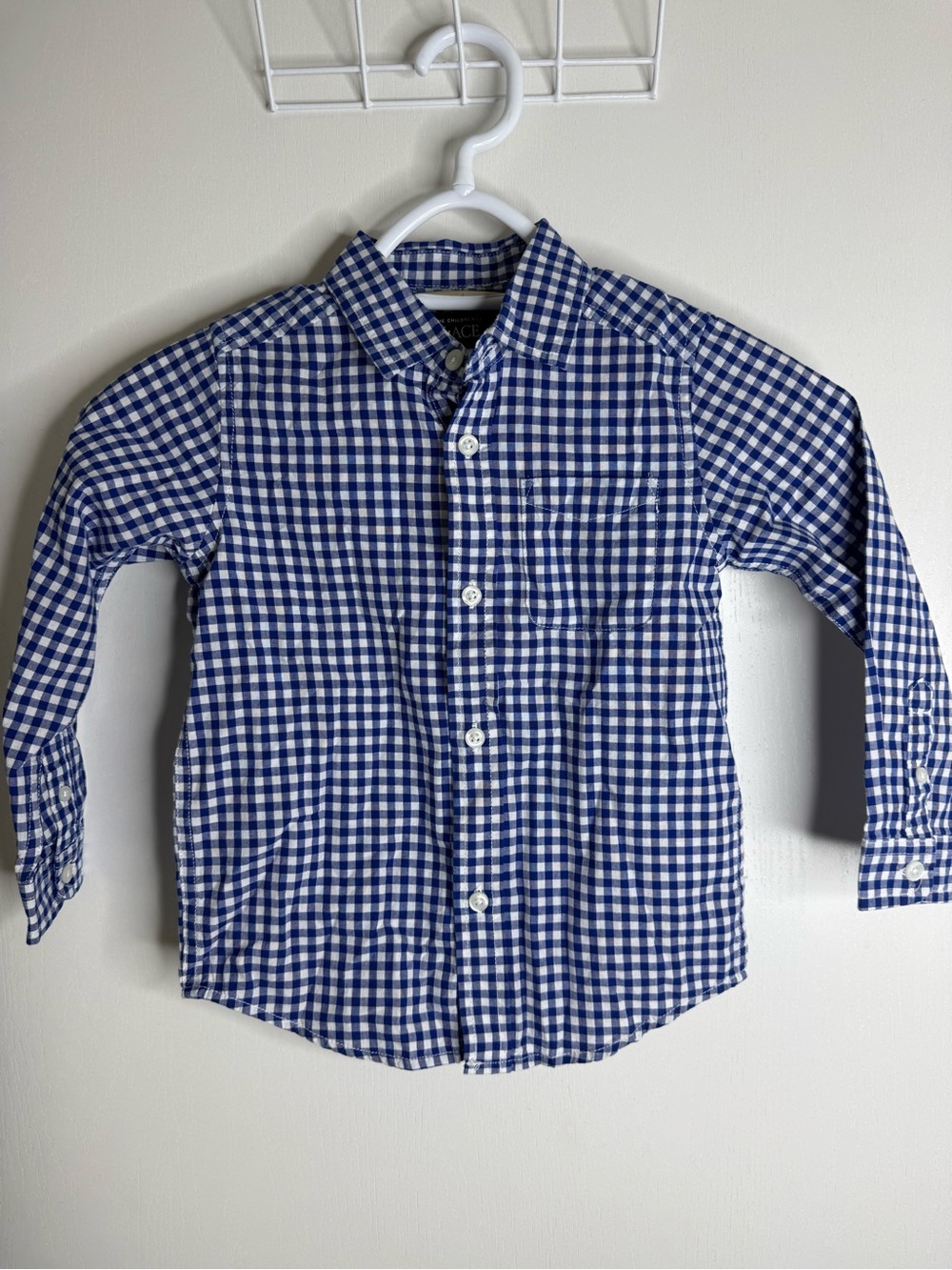 ⭐️5 for $20⭐️ Children's Place Blue & White Gingham Button-Down Shirt 4T